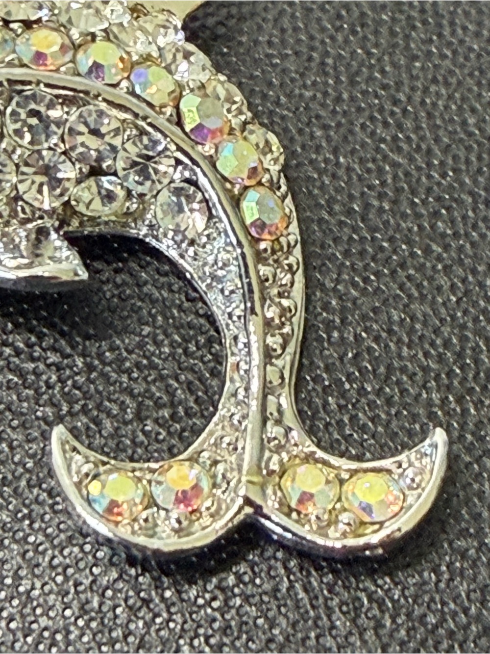 Vintage Crystal AB Pave Dolphin Charm Pendant For Necklace - Picture 4 of 5